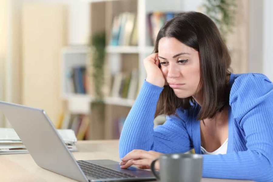 Woman working at a laptop